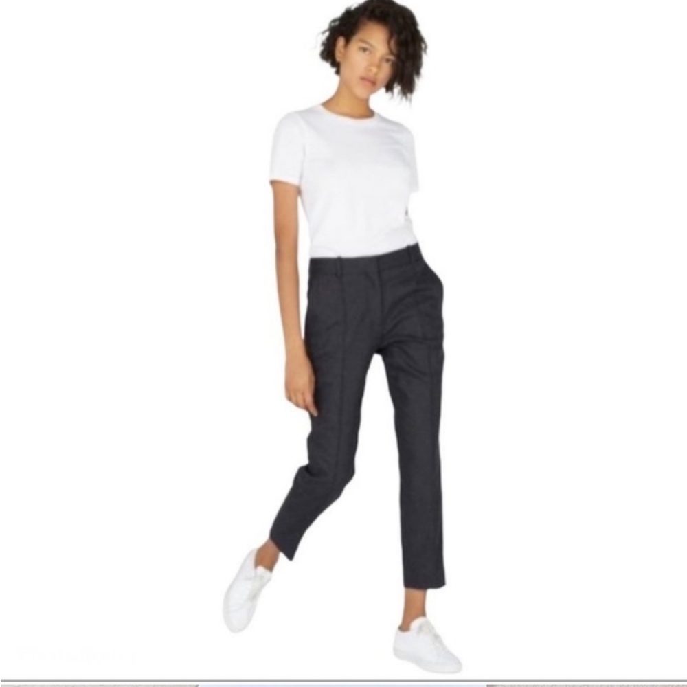 Everlane Premium Wool Cashmere Blend Flannel Crop Pants Size 4 in Charcoal Gray